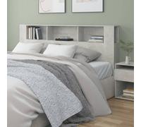 vidaXL Cabecero con estantes, color gris cemento, 200x18,5x104,5 cm - Cabecero-mueble - Cabeceros - Mesita de noche - Armario de dormitorio