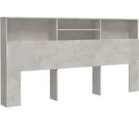 vidaXL Cabecero con estantes, color gris hormigón, 200 x 19 x 103,5 cm