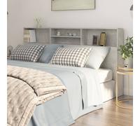 vidaXL Cabecero con estantes, color gris hormigón, 200x19x103,5 cm - Cabecero-mueble - Cabeceros - Mesita de noche - Armario de dormitorio