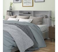 vidaXL Cabecero con estantes, color Sonoma gris, 220 x 19 x 103,5 cm - Mueble cabecero - Armarios para cabecero - Mesita de noche - Armario de dormitorio