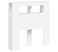 vidaXL Cabecero con LED de madera de ingeniería blanco 100x18,5x103,5 cm
