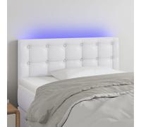 vidaXL Cabecero con LED cuero sintético blanco 90x5x78/88 cm
