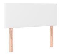 vidaXL Cabecero con LED cuero sintético blanco 90x5x78/88 cm Blanco
