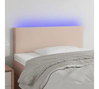 vidaXL Cabecero con LED cuero sintético color capuchino 90x5x78/88 cm