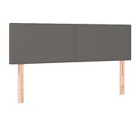 vidaXL Cabecero con LED Cuero sintético Gris 144x5x78/88 cm