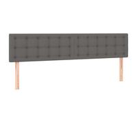 vidaXL Cabecero con Luces LED Cabecero de Cama Cabezal Tapizado para Cama de Matrimonio Mueble Dormitorio Cuero Sintético Gris 160x5x78/88 cm