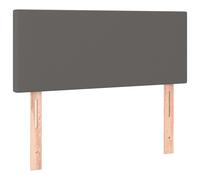 vidaXL Cabecero con Luces LED Cabecero de Cama Cabezal Tapizado para Cama Individual Mueble Dormitorio Interior Cuero Sintético Gris 90x5x78/88 cm