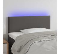 vidaXL Cabecero con LED cuero sintético gris 90x5x78/88 cm