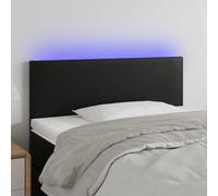 vidaXL Cabecero con LED cuero sintético negro 100x5x78/88 cm
