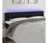 vidaXL Cabecero con LED cuero sintético negro 180x5x78/88 cm