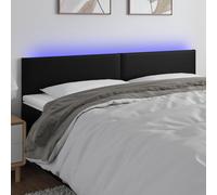 vidaXL Cabecero con Luces LED Cabecero de Cama Cabezal Tapizado para Cama de Matrimonio Mueble Dormitorio Interior Cuero Sintético Negro 180x5x78/88 cm