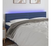 vidaXL Cabecero con LED de tela azul 200x5x78/88 cm