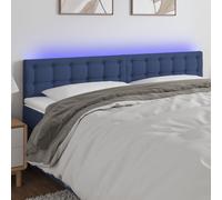 vidaXL Cabecero con LED de tela azul 200x5x78/88 cm