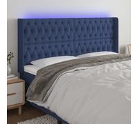 Vidaxl cabecero con led de tela azul 203x16x118/128 cm