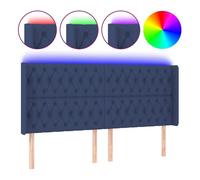 Vidaxl cabecero con led de tela azul 203x16x118/128 cm