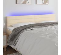vidaXL Cabecero con LED de tela color crema 180x5x78/88 cm