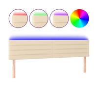 vidaXL Cabecero de cama con LED de tela color crema 200x5x78/88 cm