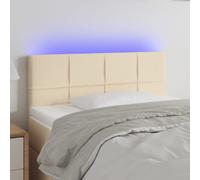 vidaXL Cabecero con LED de tela color crema 90x5x78/88 cm