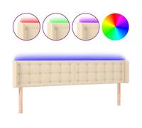 Vidaxl cabecero con led de tela crema 163x16x78/88 cm