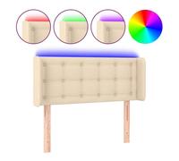 Vidaxl cabecero con led de tela crema 93x16x78/88 cm