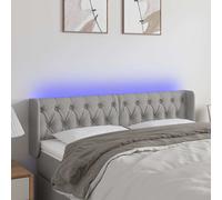 vidaXL Cabecero con LED de tela gris claro 147x16x78/88 cm