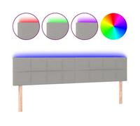 vidaXL Cabecero con LED tapizado en tela gris claro 160x5x78/88 cm