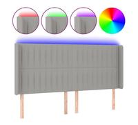 vidaXL Cabecero con LED de tela gris claro 163x16x118/128 cm