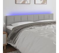 vidaXL Cabecero con LED de tela gris claro 180x5x78/88 cm