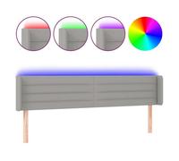 Vidaxl cabecero con led de tela gris claro 203x16x78/88 cm