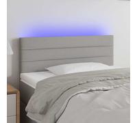 vidaXL Cabecero con LED de tela gris claro 90x5x78/88 cm