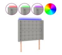 Vidaxl cabecero con led de tela gris claro 93x16x118/128 cm