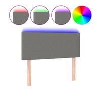 vidaXL Cabecero con LED de tela gris oscuro 100x5x78/88 cm