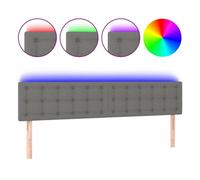 vidaXL Cabecero tapizado con LED en tela gris oscuro 180x5x78/88 cm