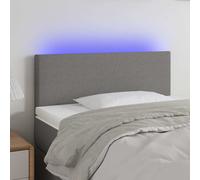 vidaXL Cabecero con LED de tela gris oscuro 80x5x78/88 cm