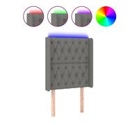 Vidaxl cabecero con led de tela gris oscuro 83x16x118/128 cm
