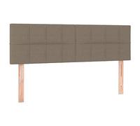 vidaXL Cabecero Tapizado con LED para Cama de Matrimonio Tela Gris Taupe 144x5x78/88 cm
