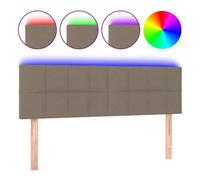 vidaXL Cabecero Tapizado con LED para Cama de Matrimonio Tela Gris Taupe 144x5x78/88 cm
