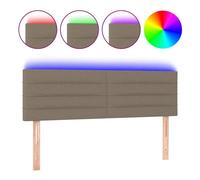 vidaXL Cabecero de tela con LED gris taupe 144x5x78/88 cm