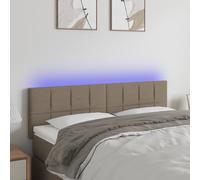 vidaXL Cabecero con LED de tela gris taupe 144x5x78/88 cm