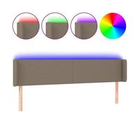 vidaXL Cabecero con LED de tela gris taupe 163x16x78/88 cm