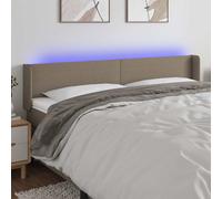 vidaXL Cabecero con LED de tela gris taupe 163x16x78/88 cm
