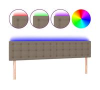 vidaXL Cabecero tapizado con luces LED para cama de matrimonio tela gris taupe 180x5x78/88 cm