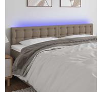 vidaXL Cabecero tapizado con luces LED para cama de matrimonio tela gris taupe 180x5x78/88 cm