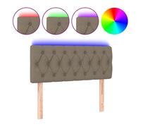 vidaXL Cabecero con LED de tela gris taupe 90x7x78/88 cm