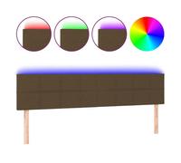 vidaXL Cabecero tapizado con LED Tela marrón oscuro 160x5x78/88 cm