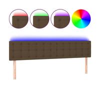 vidaXL Cabecero tapizado de tela con LED marrón oscuro 180x5x78/88 cm