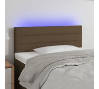 vidaXL Cabecero con LED de tela marrón oscuro 80x5x78/88 cm