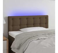 Vidaxl cabecero con led de tela marrón oscuro 90x5x78/88 cm