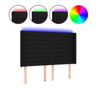 vidaXL Cabecero de tela con LED negro 147x16x118/128 cm