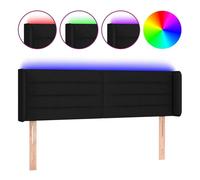 Vidaxl cabecero con led de tela negro 147x16x78/88 cm